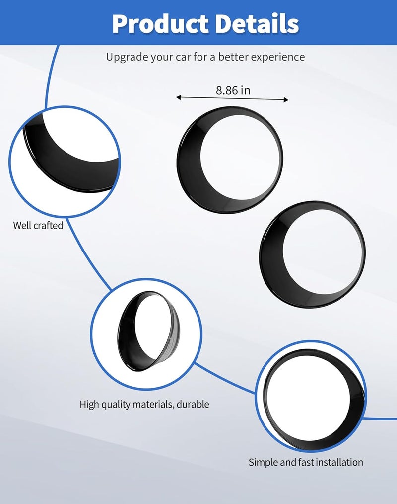 DSWSQ Headlight Trim Cover for 2018-2024 + Jeep Wrangler JL Gladiator JT Front Headlight Frame Trim Cover Bezels Decor Headlamp Garnish Ring Surround Cover Trim Exterior Accessories - Image 5
